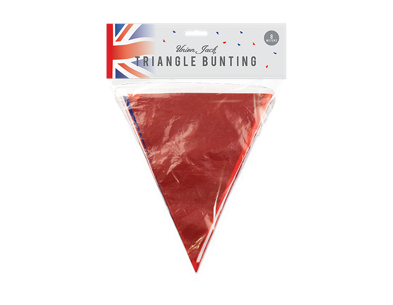 Union Jack PVC Solid Triangle Bunting 8m